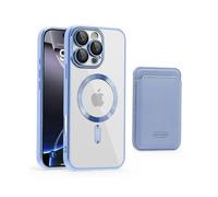(Baby Blue) For iPhone 16 Pro Case Compatible with MagSafe TPU + PC Mobile Cover with Card Bag