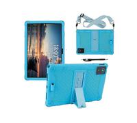 (Baby Blue) For Lenovo Tab M11 Case Retro Textured Pc Kickstand Silicone Tablet Cover With Shoulder Strap