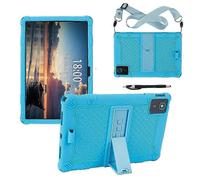 (Baby Blue) For Lenovo Tab M11 Case Retro Textured Pc Kickstand Silicone Tablet Cover With Shoulder Strap