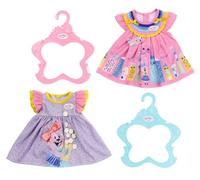 BABY born 828243 Vestido 43 cm-Para Niños a Partir de 3 Años-Fácil de Usar para Manos Pequeñas-Incluye 2 Modelos y una Percha, floral, multicolor