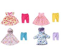 BABY born 829424 Conjunto 4 Estaciones para Muñecas de 43cm - Para Manos Pequeñas, El Juego Creativo Promueve la Empatía y Las Habilidades Sociales. Edad: 3+. Incluye Vestidos, Leggings y Chaquetas