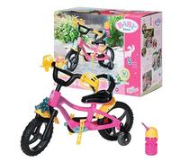 BABY born 830024 Bicicleta para Muñecas de 43 cm con Claxon, Luces y Guardabarro, Para Manos Pequeñas, Promueve la Empatía y Las Habilidades Sociales, Edad 3+, Botellín Incluido