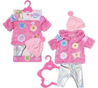 BABY born Abrigo Rosa 833834, Abrigo rosa de pelo con leggings y gorro a juego para muñecas de 43cm, Muñeca no incluida, Adecuado para niños a partir de 3 años, 43cm