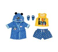 Baby Born Bath Deluxe Conjunto con Albornoz - Para muñecas de 43 cm - Incluye albornoz, camiseta, bañador y chanclas - Fomenta la empatía y las habilidades sociales - Edad: 3+ años