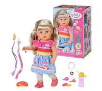 BABY born Big Sister Muñeca 43 cm, 6 Funciones, Pelo rubio, Para manos pequeñas, Promueve la empatía y las habilidades sociales, Edad a partir de 4 años, Incluye vestido y 10 accesorios