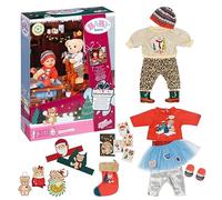 BABY born Calendario de Adviento 834466 - 24 prendas y accesorios con temática navideña para muñecas de hasta 43 cm - Incluye jersey, gorro, botas, mallas y más - Edad: 3+ años