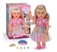 BABY born Carla - Muñeca de 43 cm con Pelo Largo Rubio y mechas - Incluye 7 Accesorios para peinar - No Necesita Pilas - Apto para niños a Partir de 4 años
