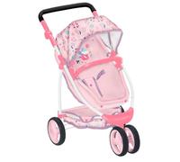 BABY born Cochecito Deluxe Flowers con Capota Ajustable, posición reclinable y Cesta - para muñecas de 36 cm y 43 cm