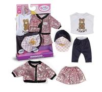 BABY born Disfraz Glam - falda lentejuelas rosas, chaqueta, gorra y leggins para muñecas 43 cm