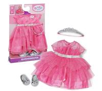 BABY born Conjunto Princesa 43 cm con Tiara | Vestido, tiara, zapatos plateados, para muñecas de 43 cm