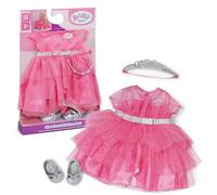 Baby Born Conjunto Princesa con Vestido Rosa, Tiara y Zapatos Plateados para muñecas de 43 cm