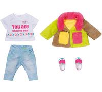 BABY born Deluxe Abrigo de Colores 43 cm, Para niños a Partir de 3 años, Fácil de Usar para Manos pequeñas, Incluye Abrigo, Camisa, Pantalones y Zapatos