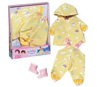 BABY born Deluxe Conjunto de Lluvia 836460 - Conjunto de Lluvia con Chubasquero, pantalón y Botas de Lluvia para muñecas de hasta 43 cm - Edad: 3+ años