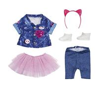 Baby Born Deluxe Conjunto Vaquero para Muñecas de 43 cm, para Manos Pequeñas, Promueve la Empatía y Las Habilidades Sociales, Edad 3+, Incluye Falda, Leggings, Diadema y Más