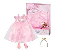 Baby born Deluxe Traje de Princesa 834169 - Accesorios para muñecas de hasta 43cm - Incluye vestido rosa, diadema con corona y zapatos rosas - Edad: 3+ años