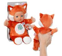 Baby born for Babies Funny Zorro 26 cm, Peluche con Bolsillos Dedos | Bolsillos para los dedos, diseño de zorro, cuerpo de tela suave, lavable, desde el nacimiento