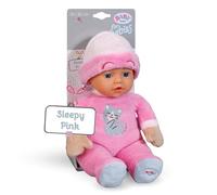 BABY born for Babies Sleepy Pink - Muñeca Blanda de 30 cm - con Cuerpo Rosa y sonajero Integrado - Muñeca de Tela con gorrito Fijo - Apta para recién Nacidos