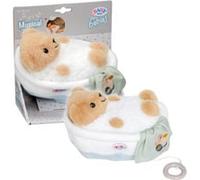 Baby Born Caja de música para bebés Teddy de Peluche de 18 cm en bañera, módulo de música extraíble, Lavable