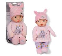 BABY born Muñeca blanda for Babies Sweetie Pink 30 cm con cuerpo de tela rosa y sonajero integrado
