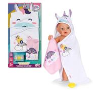 BABY born Juego de Toallas con Capucha - con Toalla de Unicornio & arcoíris - Accesorio para muñecas - Adecuado para muñecas de 36 cm & 43 cm