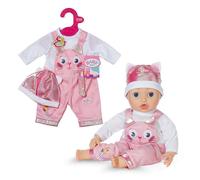 BABY born Kitten Onesie - Traje para muñeca con Mangas largas, Peto y Gorro a Juego - Ropa para muñecas Adapta a Cualquier muñeca de 43 cm.