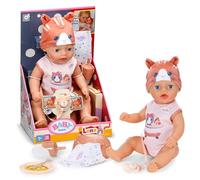 Baby Born Lena 36 cm con Pelele Motivo Gato, muñeca de 36 cm con 7 Funciones para niños a Partir de 1 año, Funciona sin Pilas