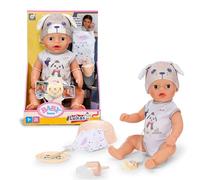 Baby Born Lukas con Pelele Motivo Perro, muñeco de 36 cm con 7 Funciones para niños a Partir de 1 año, Funciona sin Pilas