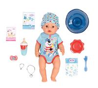 BABY born Magic Boy 43cm con Chupete Mágico - Muñeco con Funciones Realistas - Suave al Tacto, Articulaciones Móviles - Come, Duerme, Llora y USA la Bacinica - 11 Accesorios - Azul - 836507