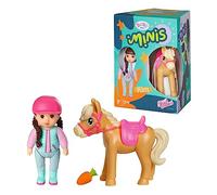 BABY born Minis Hipódromo con Kim 906149, Muñeca de 7 cm con accesorios exclusivos y cuerpo móvil para un juego realista, Adecuado para niños a partir de 3 años