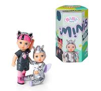 BABY born Minis Online Pack Doble 4 Noah y Billie 906057, Muñeca de 6,5 cm con traje de color metalizado y muñeca de 7 cm con diadema removible, Adecuado para niños a partir de 3 años