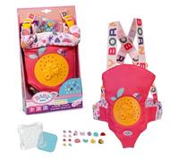 BABY born Mochila portabebés Pin-Play para muñecas de 36 cm y 43 cm - con Correas Ajustables y Caja con alfileres Decorativos - Accesorios 3 años