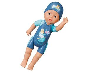 Baby Born My First Swim Boy - Muñeco de 30 cm con bañador no removible y Gorro - Puede Nadar - Se Puede Utilizar en la bañera o en la Piscina - Edad: 1+ años