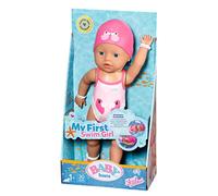 BABY born My First Swim Girl 835302, Muñeca de 30 cm con bañador y Gorro no Removibles para Jugar en el Agua, No Necesita Pilas, Edad: a Partir de 1 año
