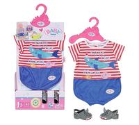Baby born Pijama con Chanclas 834268 - Accesorios para muñecas de hasta 43cm - Con estampado de tiburón y chanclas a juego - Ideal para la bañera Baby Born - Edad: 3+ años