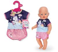 BABY born Pijama Corto de Unicornio para muñecas de 43 cm | Camiseta de manga corta con motivo de unicornio, pantalón corto a juego, para muñecas de 43 cm