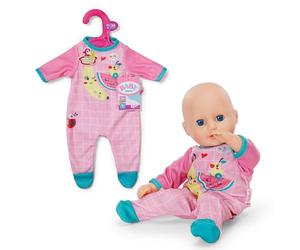 Baby Born Pijama rosa - Mono para muñeca con detalles azules y estampado encantador - Ropa para muñecas - Accesorio para muñecas de 36 cm