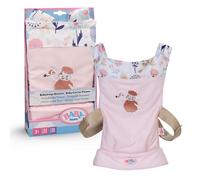 BABY Born portabebés - Porteo muñecas para niños con 2 posiciones de mirada I Arnés ajustable - Rosa con flores I Accesorios muñecas para muñeca 36 cm y muñeca 43 cm
