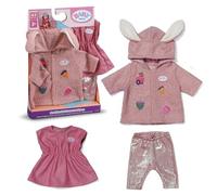 Baby Born Set de Abrigo con Vestido, Leggings y Capucha con Orejas para muñecas de 43 cm