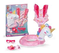 BABY born Set de natación Unicornio - Ropa para muñecas, Incluye Flotador, bañador y Gafas de Sol - para muñecas de 43 cm - Accesorios muñecas