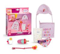 BABY born Set Recién Nacido - Incluye Gorro, biberón, pañal, sonajero, Babero, Chupete & Cadena para Chupete - Compatible con Todas Las muñecas de 43 cm - Accesorio de muñeca