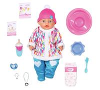 BABY Born Soft Touch Wintertime Girl 831281 Zapf Creation - Muñeca de 43 cm con 9 Funciones y Accesorios con Traje de Nieve, para niños a Partir de Tres años, Funciona sin batería, 831281 Zapf