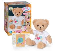 Baby Born Osito Cantante - Oso de Peluche con función de Sonido y Pelele Blanco - Brazos y piernas móviles - Apto para niños a Partir de 18 Meses - Canta 5 Canciones alemanas de la Serie