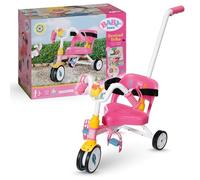 BABY born Triciclo 835456 - Triciclo para muñecas de hasta 43 cm - Ruedas Que giran de Verdad, asa removible, bocina, Correas para Pedales y cinturón de Seguridad - Edad: 3+ años