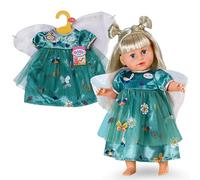 BABY born Vestido de Hada Verde, apliques de mariposas y alas de tela, para muñecas 43 cm