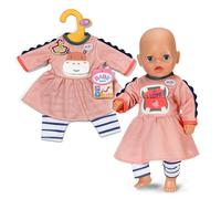 BABY born Vestido Jungle 36 cm con Mangas largas e hipopótamo | Leggings de rayas con motivo de hipopótamo, para muñecas de 36 cm