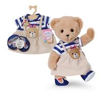 BABY born Vestido Teddy a rayas con aplique de osito y zapatos para muñecas de 43 cm