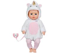 BABY born Warming Luna Unicorn 36 cm, muñeca con función de calentamiento, ojos para dormir y chupete
