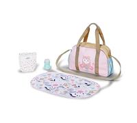 BABY born Wickeltasche, Puppenwickeltasche mit Blumen INKL. Wickelunterlage, Windel und Puderdose