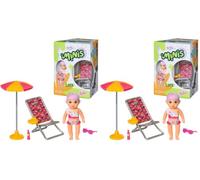 Baby born Zapf Creation Minis Verano con Lara 906132, Muñeca de 7 cm con Accesorios exclusivos y Cuerpo móvil para un Juego Realista, Adecuada para niños a Partir de 3 años (Paquete de 2)