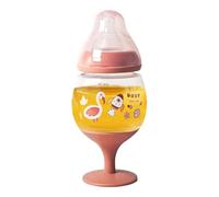 Babÿ Bottle - 180ml Feeding Babÿ Bottle | Bottles For Breastfeeding Kids | No Spill Drop-Resistant Silicone Trainer Cup For Beginner Learner Weaning, Pc Material, Home Travel Bedtime
